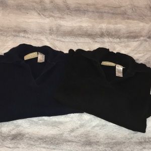 2 Liz Claiborne ribbed sweaters Vintage Navy Black